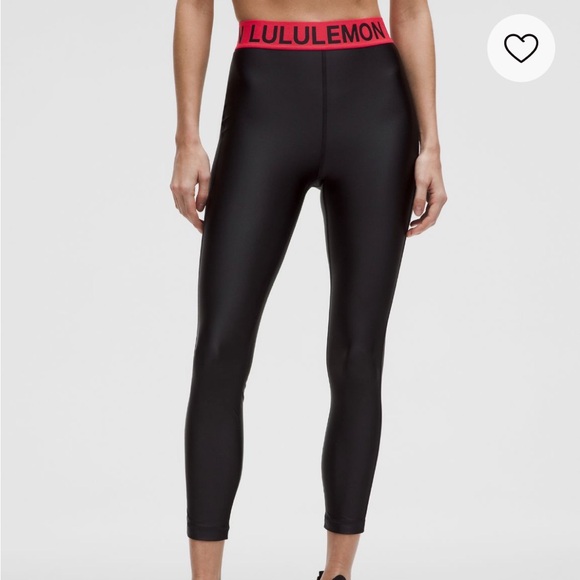 Lululemon black satin shine HR tight - Picture 1 of 7